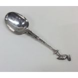A large Continental apostle top spoon with engrave
