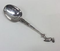 A large Continental apostle top spoon with engrave