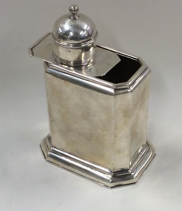 A George I silver caddy with cut corners and slidi - Image 8 of 9