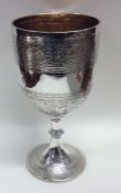 An attractive Victorian silver goblet decorated wi