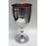 An attractive Victorian silver goblet decorated wi