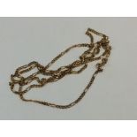 A modern 9 carat fancy link chain. Approx. 10 gram