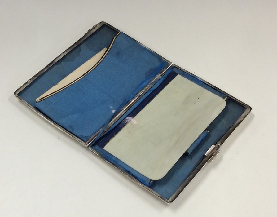 An Edwardian silver wallet with fitted interior en - Image 2 of 6