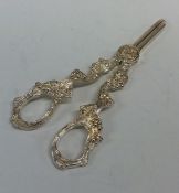 A pair of modern silver cast grape scissors. Appro