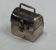 A domed top silver miniature briefcase. Approx. 18