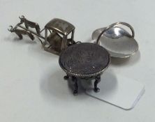 A novelty silver doll's house basket together with