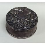 An attractive silver embossed top ring box. Approx
