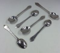 A rare set of six 17th Century trefid spoons engra