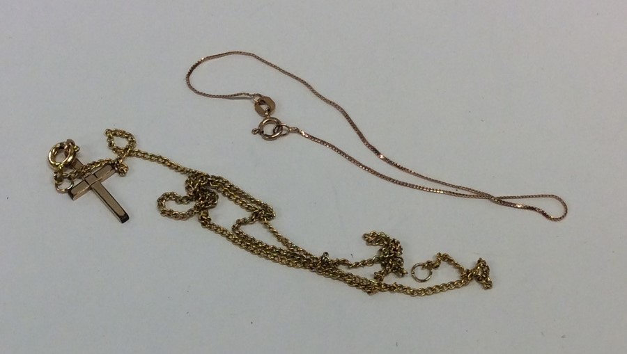 A 9 carat snake link chain together with a bracele