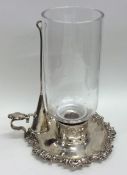 A rare Georgian silver storm lamp attractively dec