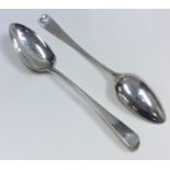 A pair of Georgian silver OE pattern tablespoons.