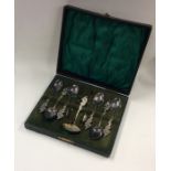 An attractive set of six silver plated teaspoons t