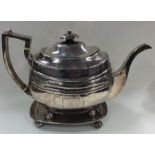 A good Georgian silver bright cut teapot attractiv
