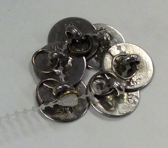 A good set of six Georgian silver circular buttons - Image 4 of 6