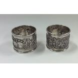 A good pair of heavy Indian silver napkin rings