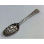 A Georgian silver OE pattern berry spoon. London.