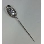 A good George I silver mote spoon with pierced bow