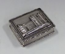 A good quality large castle top silver vinaigrette