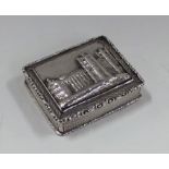 A good quality large castle top silver vinaigrette