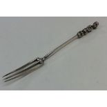 An unusual Continental silver three pronged fork c