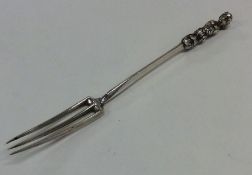 An unusual Continental silver three pronged fork c