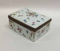 A Georgian porcelain mounted box decorated with fl