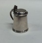 A good Georgian style miniature silver lidded tank