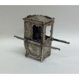 A Continental silver model of a sedan chair. Appro