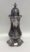 A tall baluster shaped silver sugar caster. Birmin