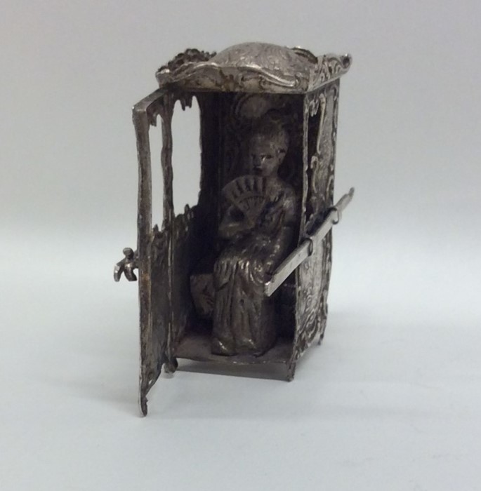 A Continental silver model of a sedan chair. Appro - Image 2 of 2