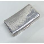 A Georgian silver shaped snuff box with wriggle wo