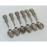 A set of six Dutch silver spoons with shaped edges