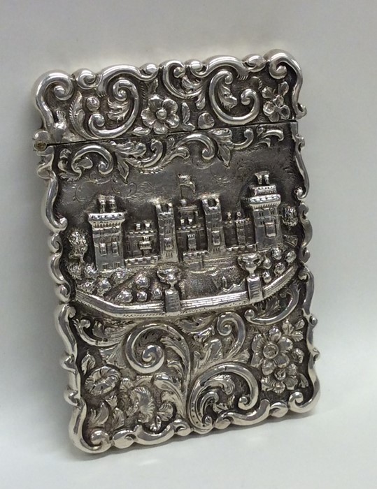 A good castle top silver card case heavily embosse
