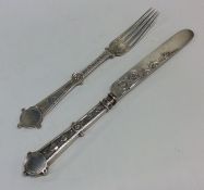 A Victorian silver two piece christening set with