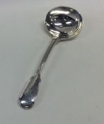 A silver fiddle and thread pattern ladle. London.