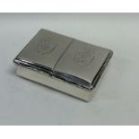 A rare double sided hinged top silver snuff box wi