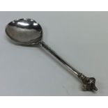 An unusual Norwegian silver spoon engraved with fl