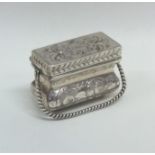 A rare bright cut silver purse shaped vinaigrette