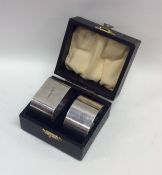 A pair of heavy silver cased napkin rings. Sheffie