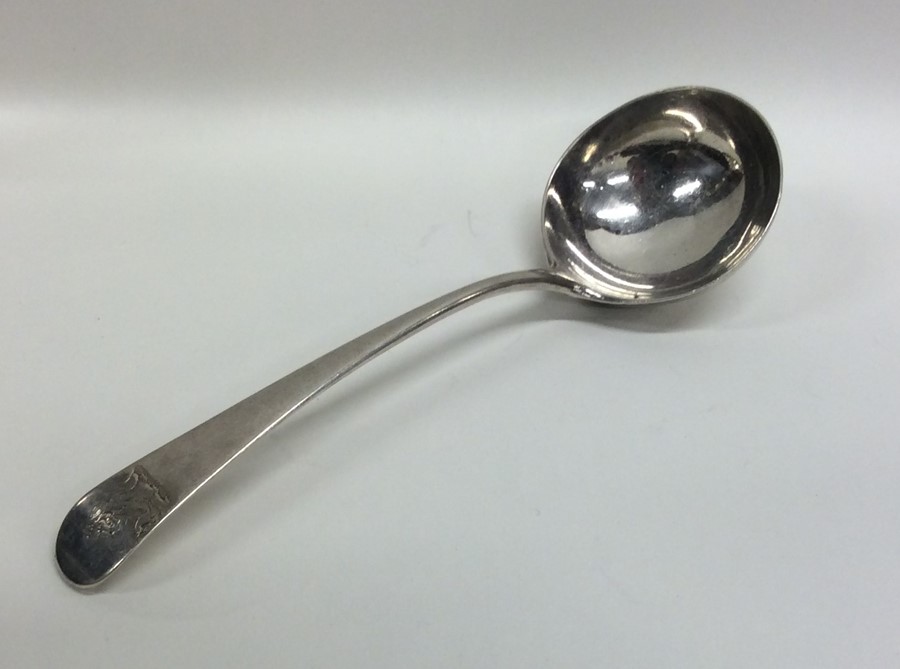 A Georgian silver OE pattern sauce ladle with cres - Image 2 of 2