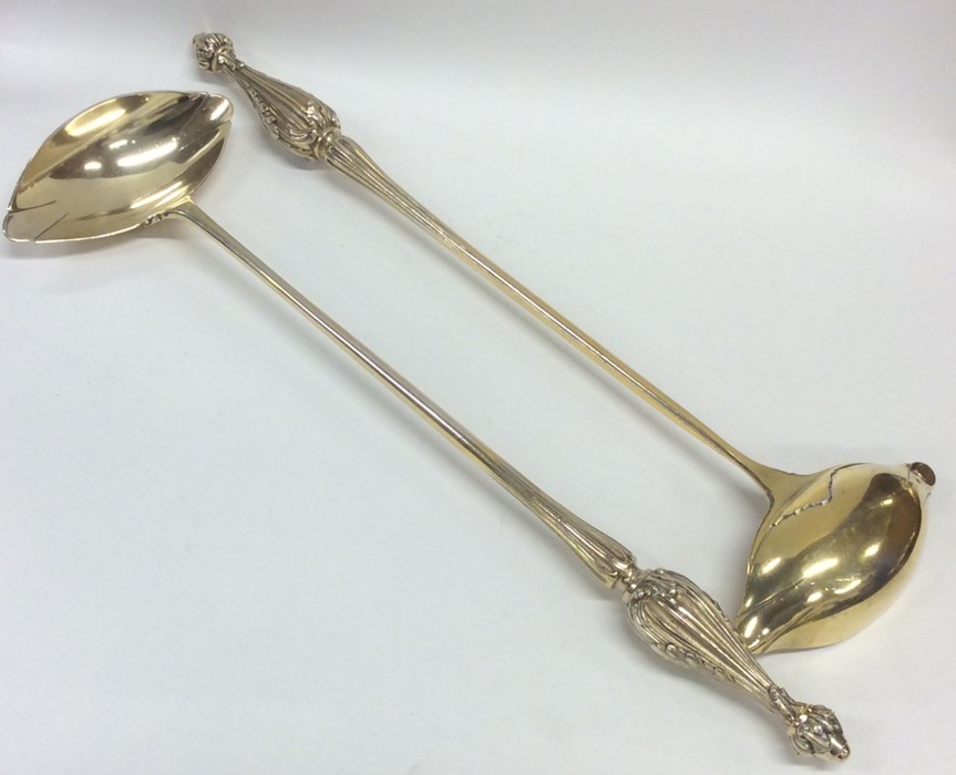 A rare pair of fine quality French silver gilt pun