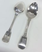 A pair of fiddle and thread pattern tablespoons wi