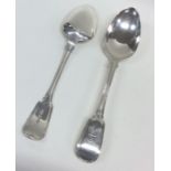 A pair of fiddle and thread pattern tablespoons wi