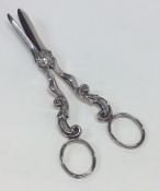 A pair of Victorian silver plated grape scissors w