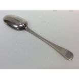 A Georgian silver Hanoverian pattern tablespoon. L