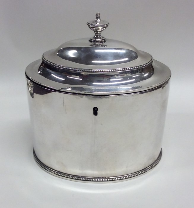 HESTER BATEMAN: A rare Georgian oval silver tea ca