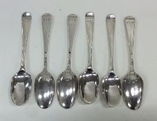 A good set of six Hanoverian pattern bottom marked