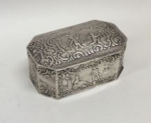 A good Victorian hinged top silver box with winged