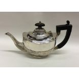 A bachelor's silver half fluted teapot. Birmingham