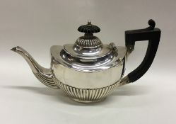 A bachelor's silver half fluted teapot. Birmingham